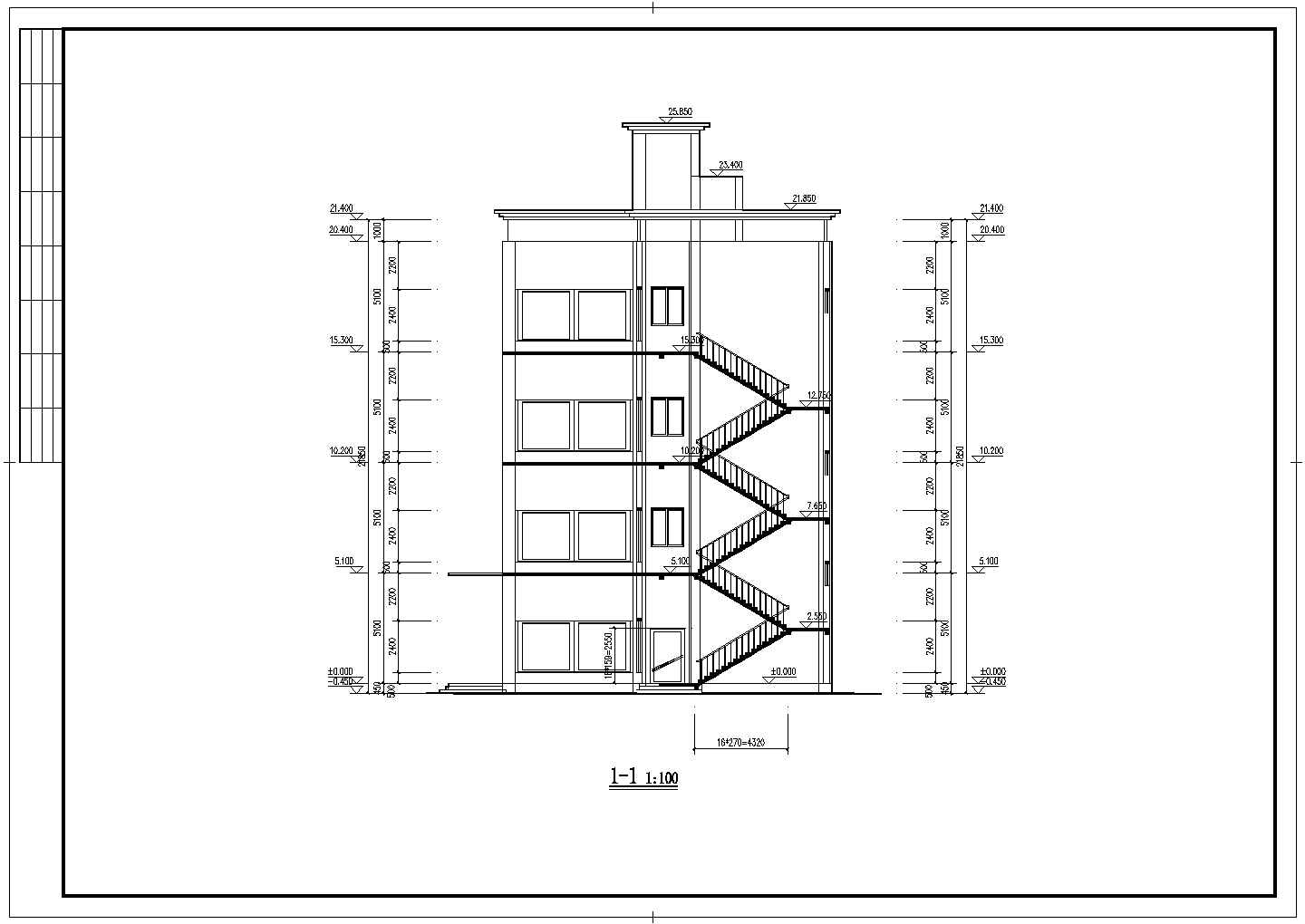 四层框架结构中学办公楼毕业设计全套图纸（含建筑图、结构图、计算书）