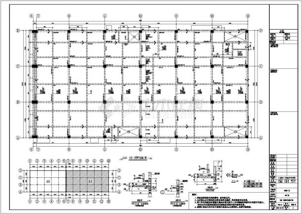 某混凝土框架厂房结构设计图-图二