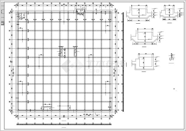 西安某4层框架结构商场结构设计图-图一