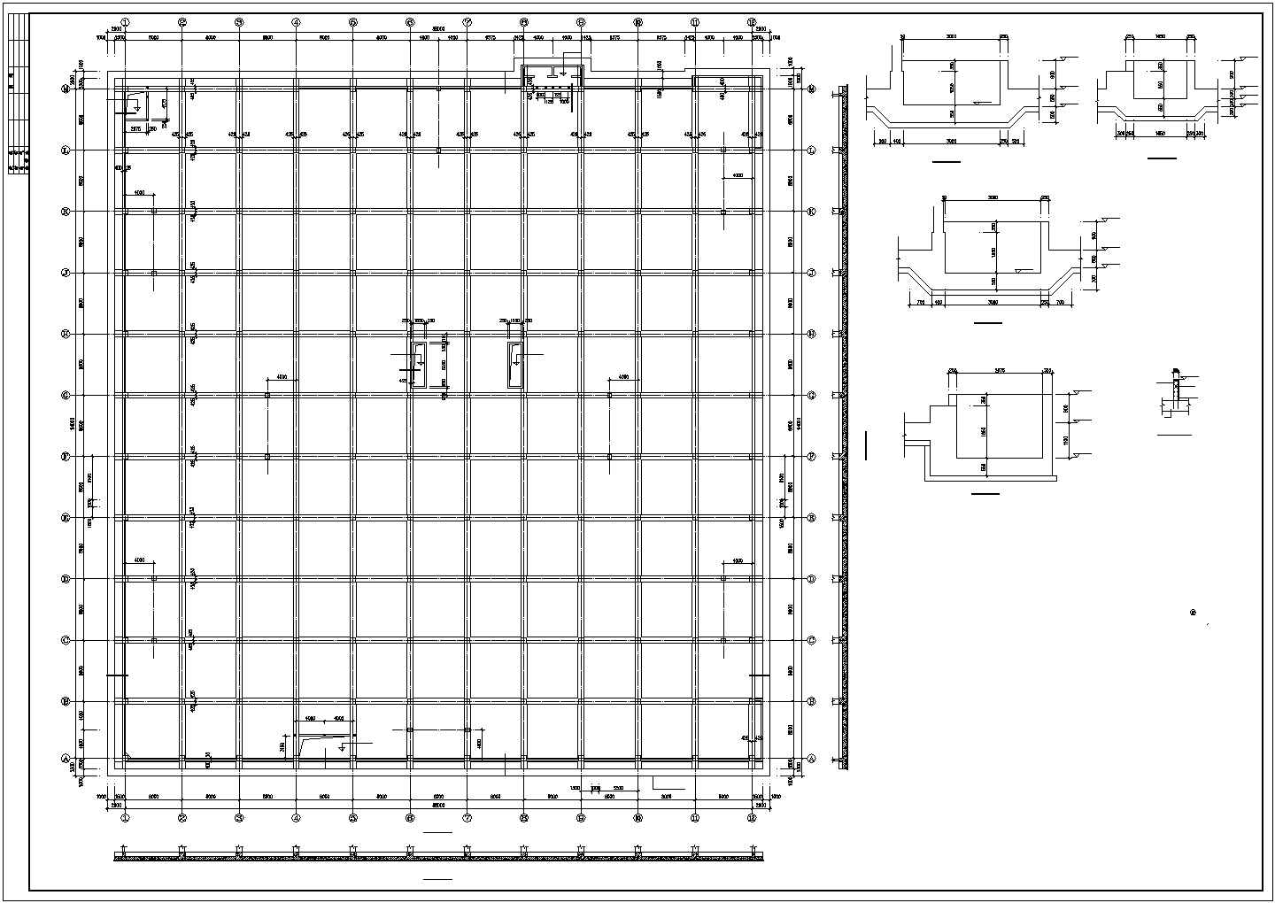 西安某4层框架结构商场结构设计图