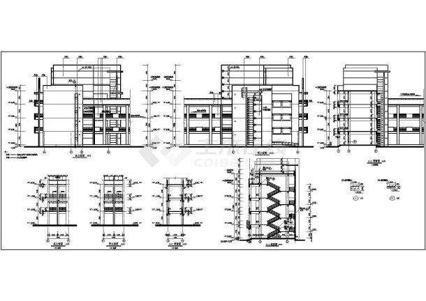 西安某大学框架结构教学楼建筑设计施工图-图二
