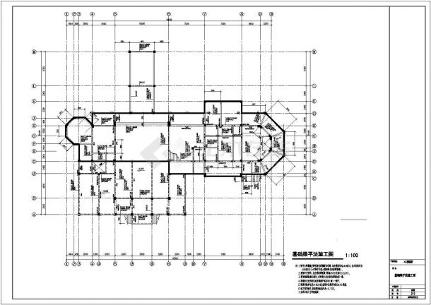 某三层框架别墅结构设计图纸-图二