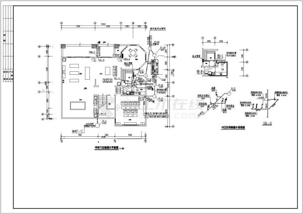 某小区二层独栋别墅给排水设计施工图-图一