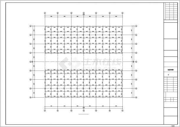 杭州某框架结构食堂体育楼结构设计图-图一