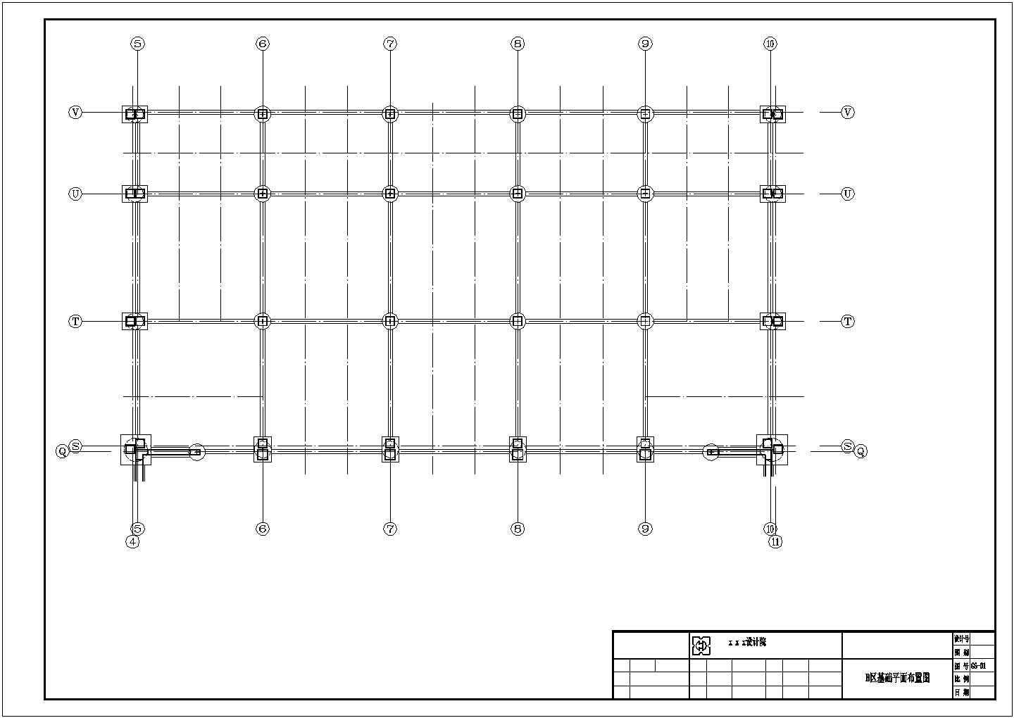 大型框架结构商业区结构设计施工图(A~I区)