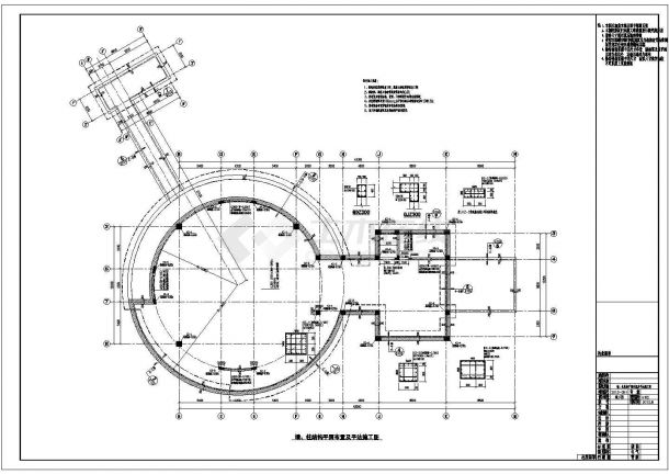 【江苏】两层混合结构寺庙展览馆结构施工图-图二