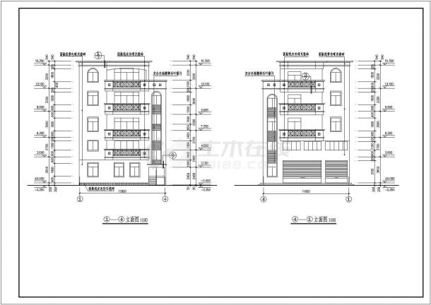 五层桩基础框架私人住宅结构施工图（7度抗震）-图一