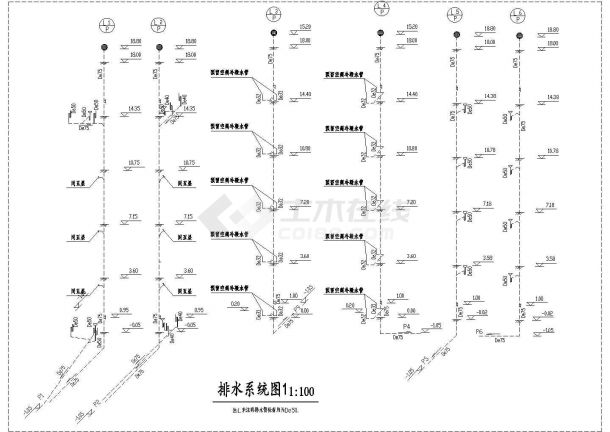 [上海]某五层中学教学楼给排水方案图-图一