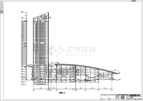 某地三十八层框架剪力墙结构酒店建筑方案设计图纸-图一