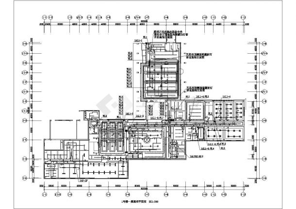 [青岛]某8900㎡二层疗养院中心电气图纸-图一