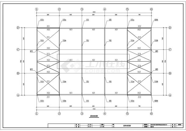 某地单层钢桁架结构车间钢构部分结构施工图-图二