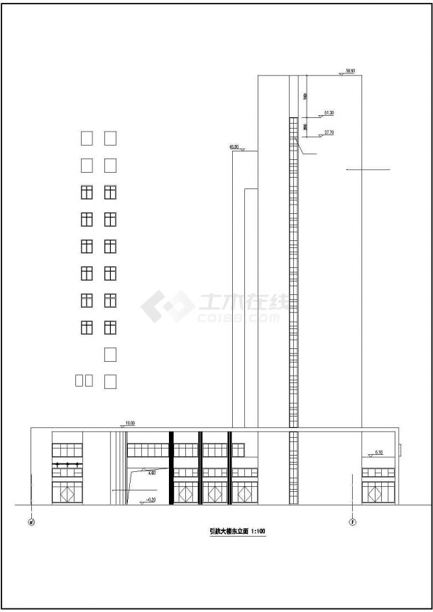 某地12层框架结构办公楼建筑设计扩初图-图二
