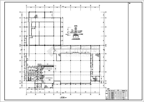 某学校食堂平面布置装修设计图（地上2层）-图二