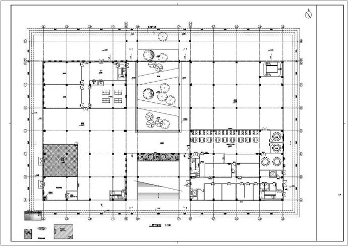 某中学新建风雨操场、食堂幕墙设计施工图_图1