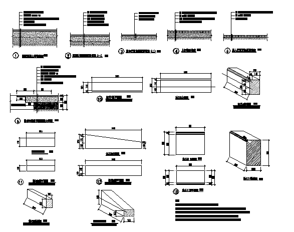 多种边石结构、铺装结构节点详图_图1