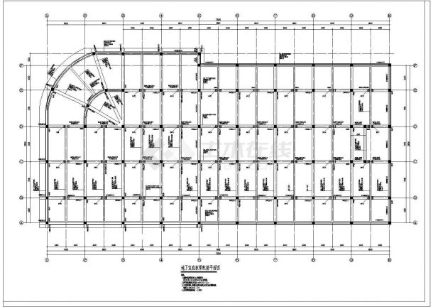 某地区地下汽车库框架结构设计图纸-图二