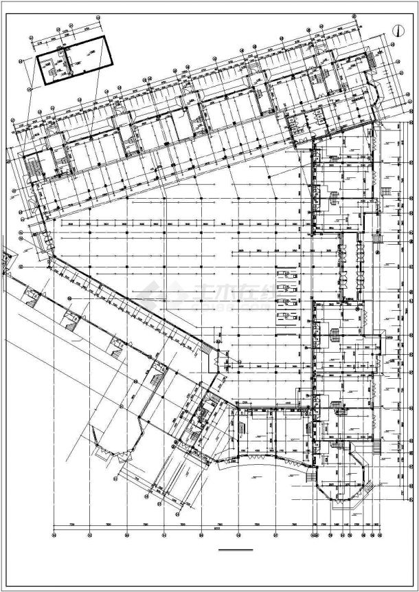 大连六层商住楼给排水CAD平面布置参考图-图二