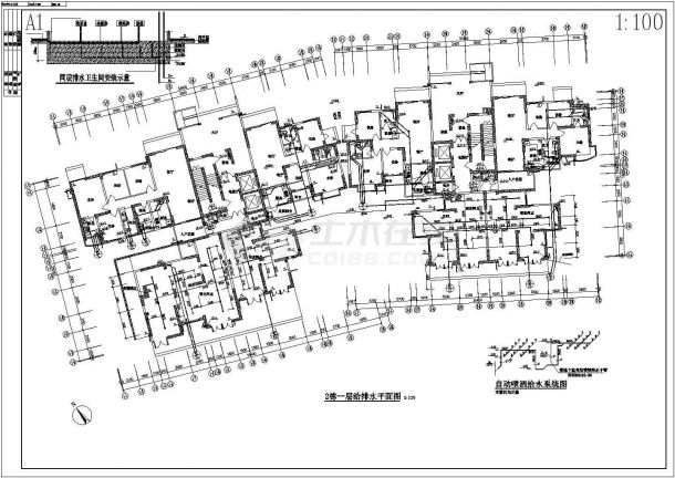 [四川]24层住宅楼给排水图纸（水泵房消防水池）-图二