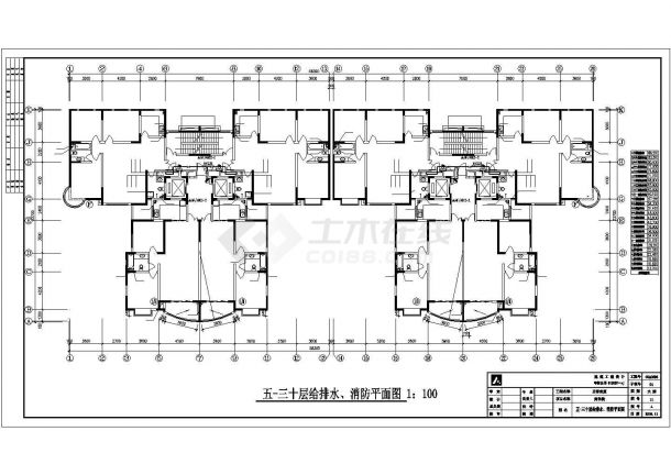 青海省某32920.13平方米商住楼给排水图纸-图一