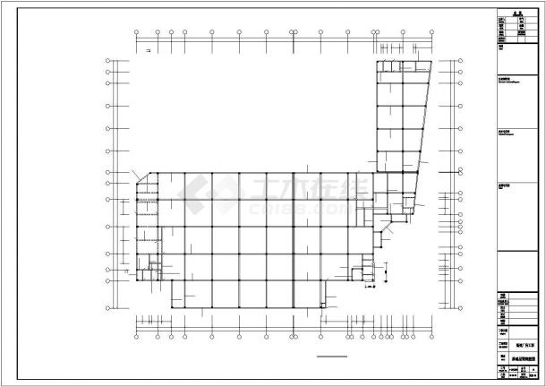 广州某三层框架厂房结构设计图-图一