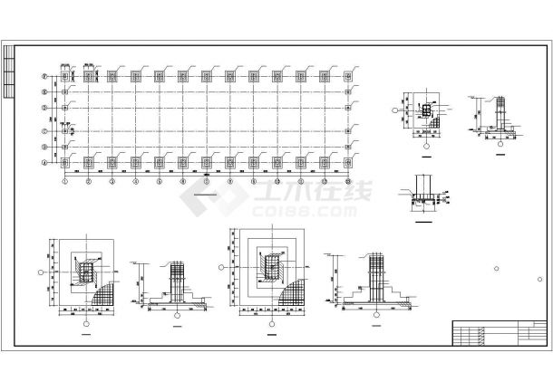 33米跨带挡土墙门式刚架结构厂房建筑结构图-图二