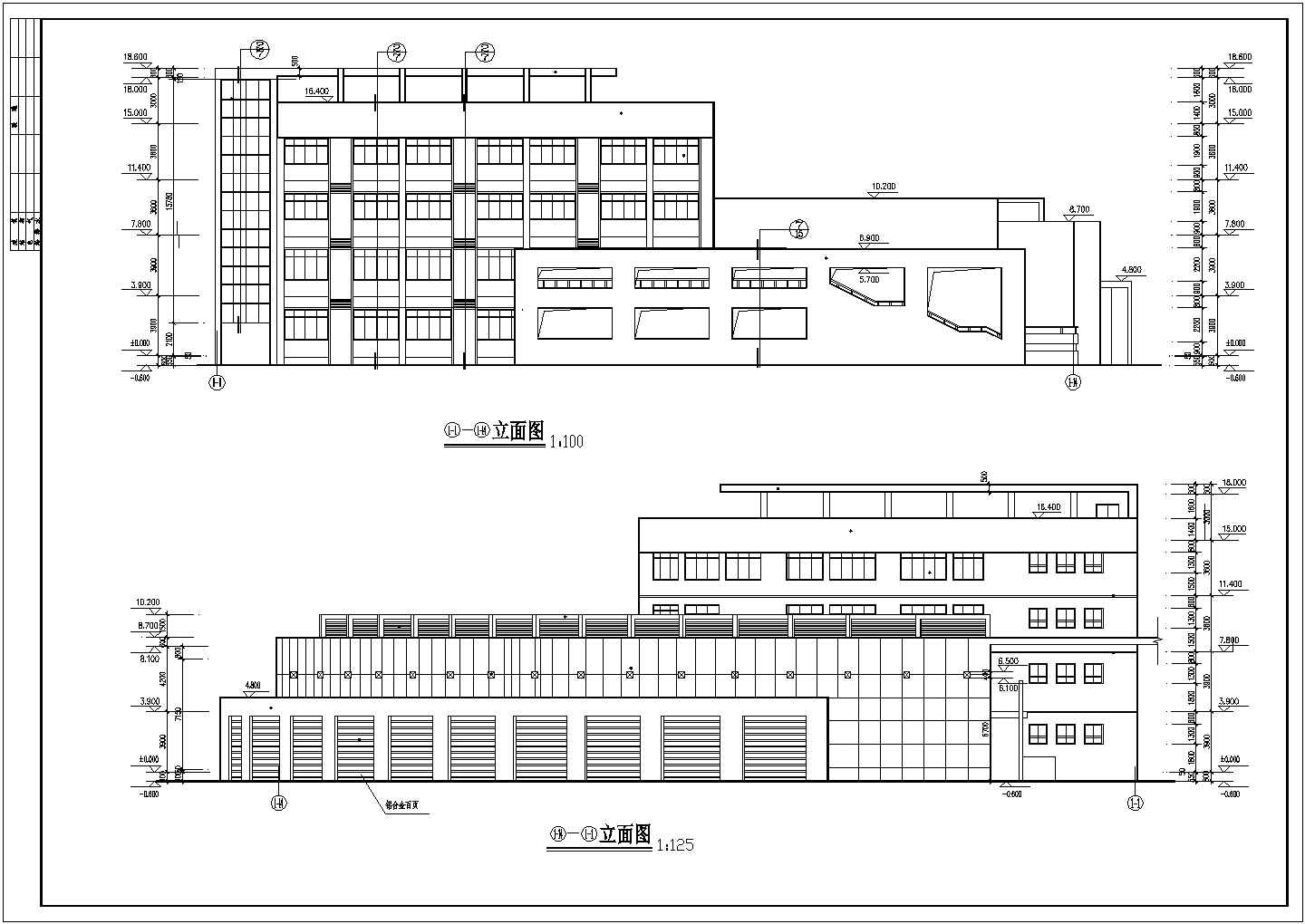 某地4层框架结构高校行政楼建筑设计方案图