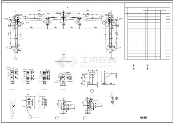 15米跨轻型门式刚架厂房结构图（含建筑图）-图一