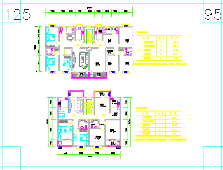 25个多层住宅经典户型（平、立、剖）-图二