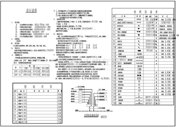 某四层中学电气施工图纸（三级负荷）-图一