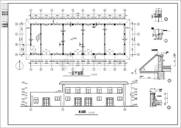 某530.23平方米二层砖混结构医院药品楼建筑方案图（高7.6米）-图一
