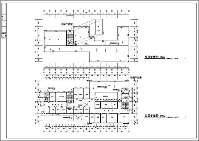 某3000平方米三层框架结构县级医院独立门诊楼建筑方案图纸_图1