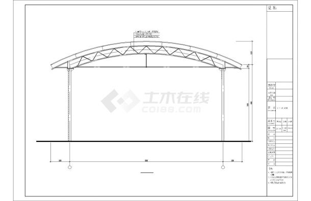 ][重庆]单层轻钢结构车间厂房结构图（含建筑图）-图二