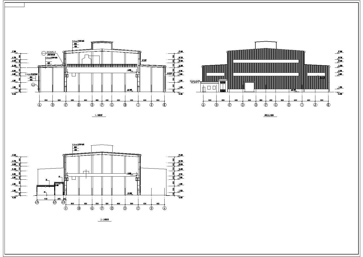 33米跨单层双跨门式刚架厂房结构设计图
