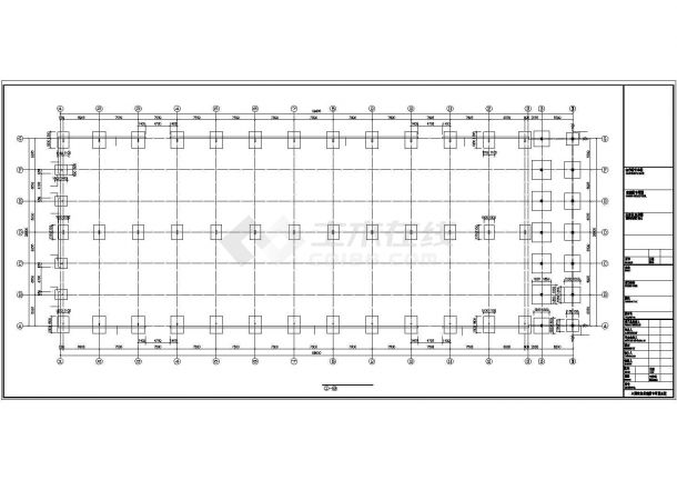 [沈阳]36米跨门式刚架带10吨吊车厂房结构设计图-图一