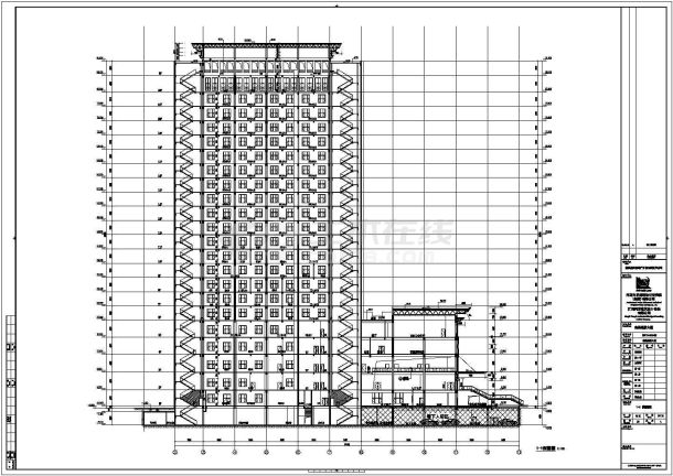 【南昌】二十二层框架核心筒结构办公楼建筑设计施工图-图一