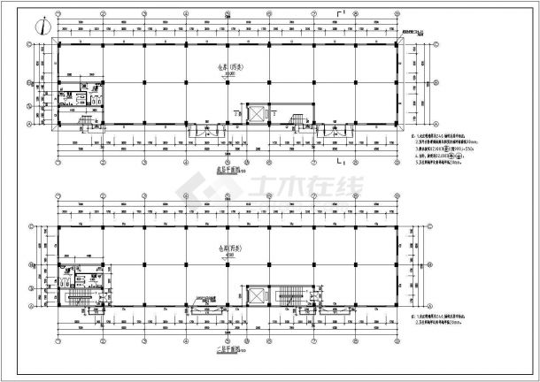 上海某2081平方米单层框架结构仓库建筑方案图-图二