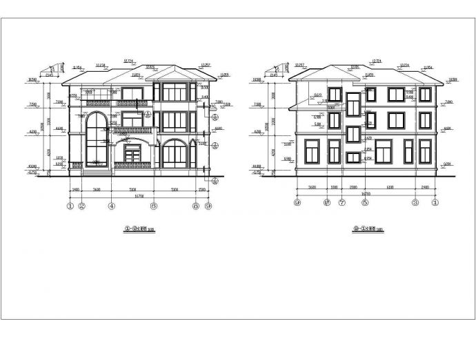 某地三层框架结构别墅（简欧）建筑设计施工图_图1