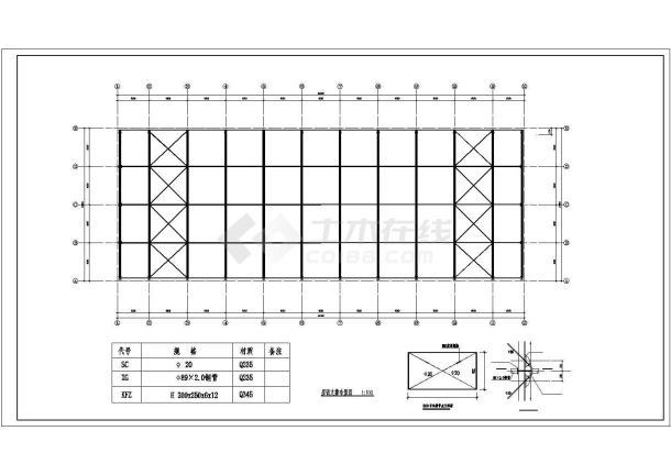 某单层24米跨门式刚架厂房结构设计图-图一