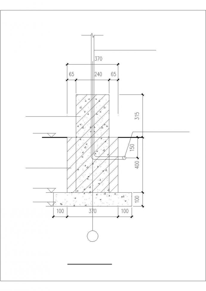 某单层砖混结构围墙建筑结构方案图_图1