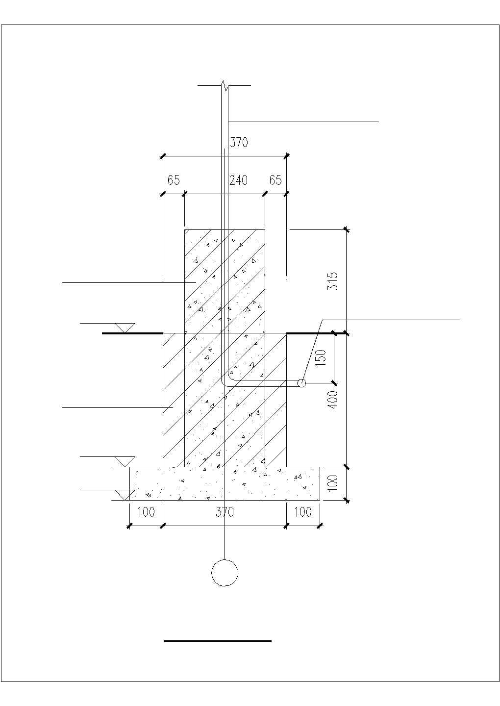 某单层砖混结构围墙建筑结构方案图