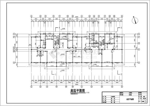 滁州某高校的综合办公楼建筑结构毕业设计方案图纸（高16.44米）-图二