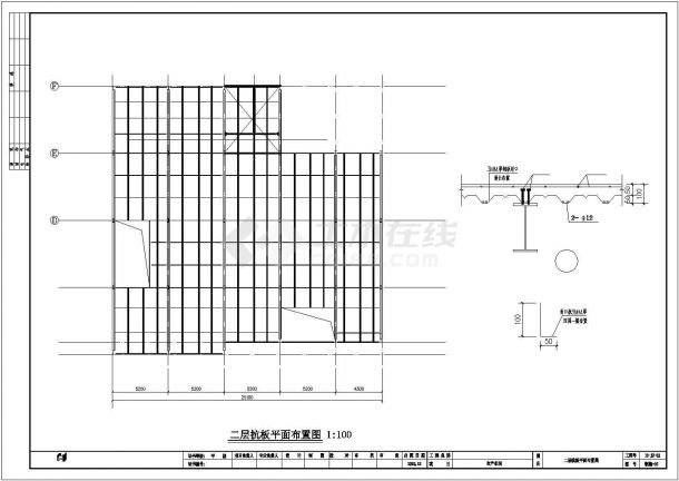 温州某2层钢框架厂房结构设计图-图二