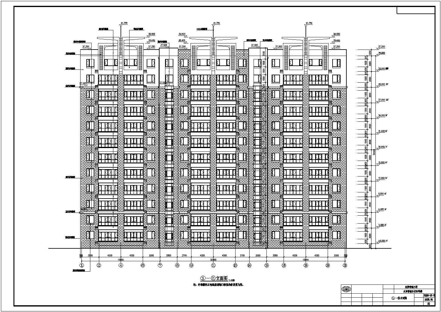 珲春市某地十二层断肢剪力墙结构住宅建筑结构设计施工图纸