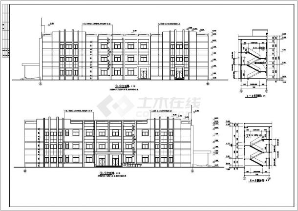 某公司三层综合办公楼建筑设计方案图-图二