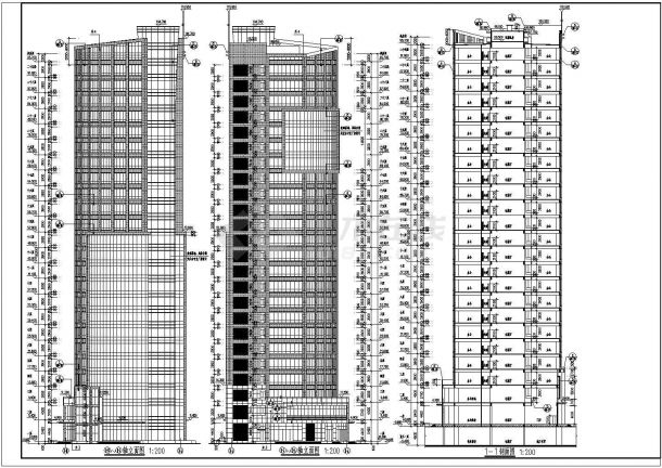 某地24层框架结构办公楼建筑设计施工图纸-图二