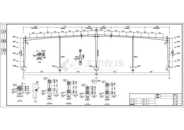 某30米跨门式刚架厂房结构设计图-图二
