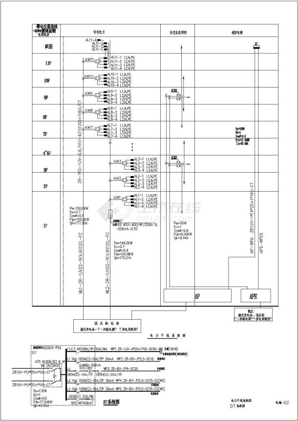 6251㎡十二层小区住宅楼电气设计施工图纸-图二