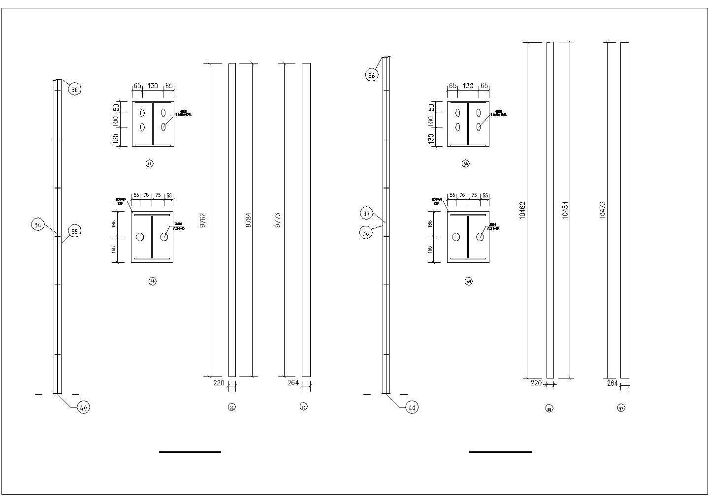 山东某2×18米跨带吊车钢结构厂房设计图