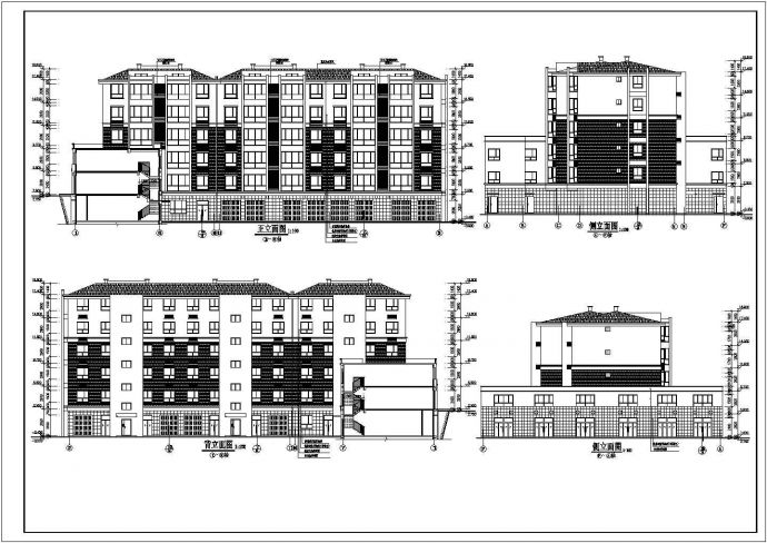 某地五层砖混结构商住楼建筑设计施工图_图1