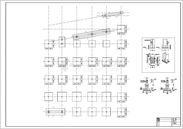 [济南]四层钢框架结构车间办公楼结构图（局部五层）-图一